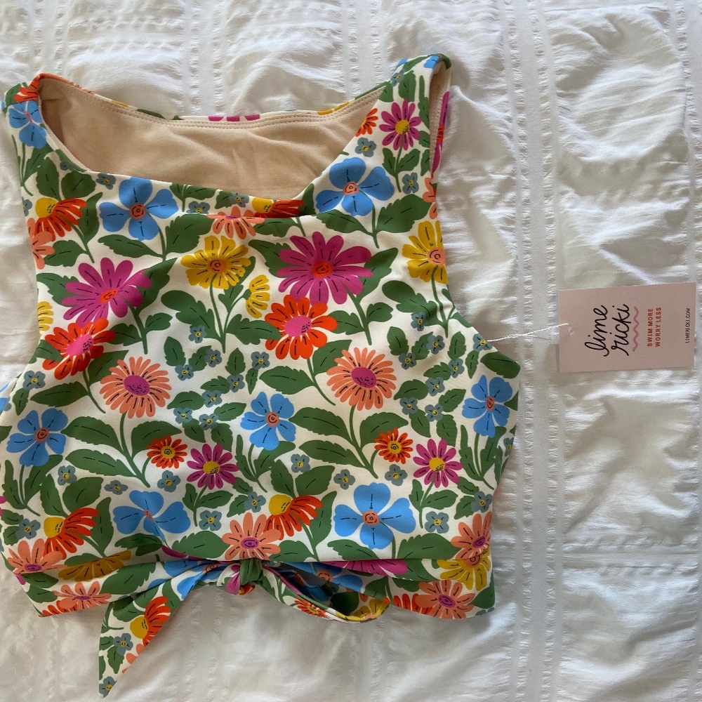 SMALL Lime Ricki flower print top